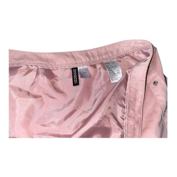 H&M size small/4 mini Blush pink Suede wrap button up & burgundy Skater skirt - Picture 9 of 11